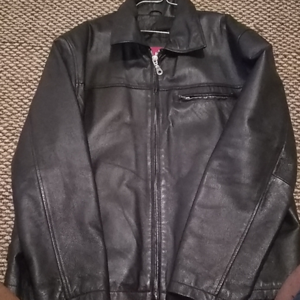 Black leather jacket